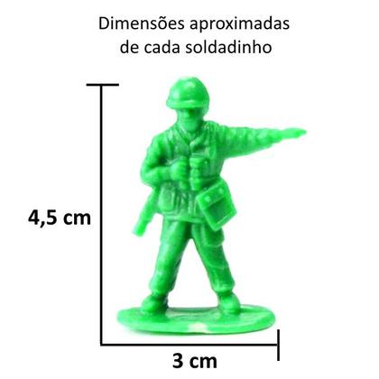 Imagem de Kit Militar 48 Bonecos Soldados de Plástico Verde Toy Master