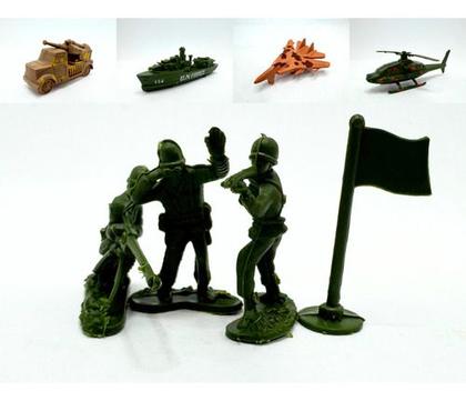 Imagem de Kit Militar Avião Navio Brinquedo Tropas Militares De Guerra
