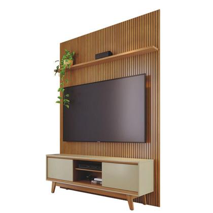 Imagem de Kit Milo Painel e Rack com Painel Cumaru/Opala