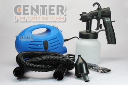 Imagem de kit Min Compresor ar direto motor elétric tufão pistol pintur maquin gatilh pinta pequen leve portat