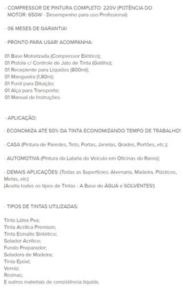 Imagem de kit Min Compresor ar direto motor elétric tufão pistol pintur maquin gatilh pinta pequen leve portat