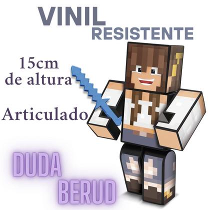Imagem de Kit Minecraft Duda Berud 15cm Algazarra Espada Picareta Machado