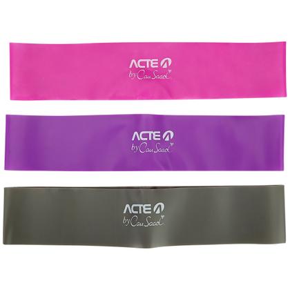 Imagem de Kit Mini Band Exercício Alongamento Rosa