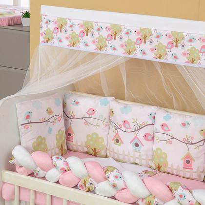 Imagem de Kit Mini Berço 13 Peças Enxoval Bebê Menina Jardim Encantado