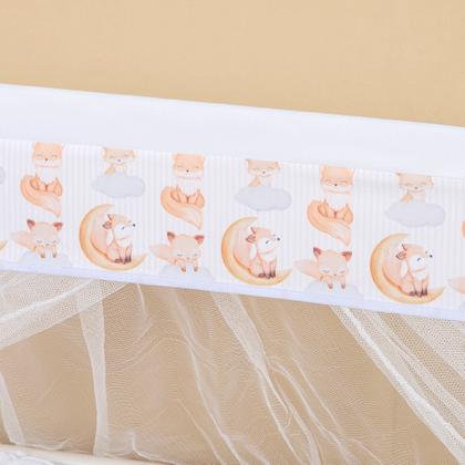 Imagem de Kit Mini Berço com 12 peças  Saia de Berço Bebê Raposinha