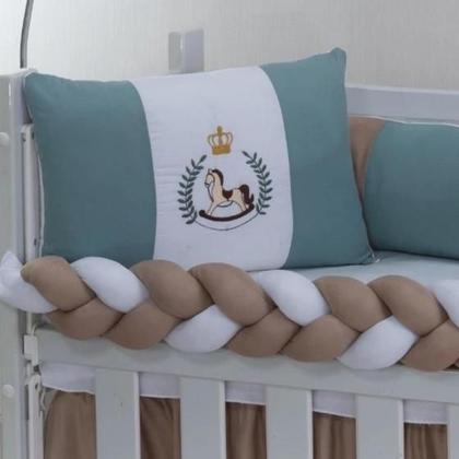 Imagem de Kit Mini Berço Protetor Trança Sublimado 06 Peças Classic Menina Menino