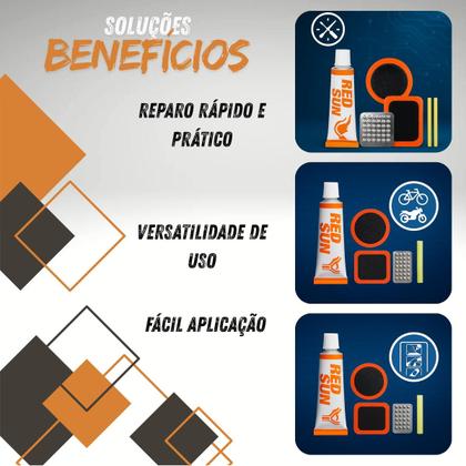 Imagem de Kit Mini Bomba de Ar Manual + Reparo de Pneu e Câmara de Ar para Bicicleta com Cola e Remendos