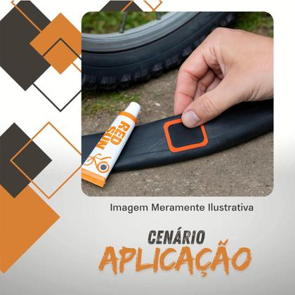 Imagem de Kit Mini Bomba de Ar Manual + Reparo de Pneu e Câmara de Ar para Bicicleta com Cola e Remendos