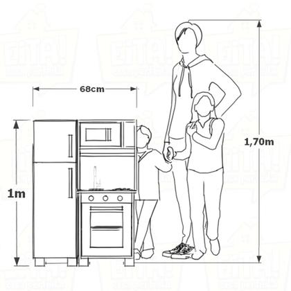 Imagem de Kit Mini Cozinha Infantil com Geladeira