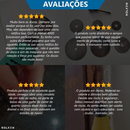 Imagem de Kit Mini Disco de Corte Serra Circular Rolken Micro Retifica Furadeira Parafusadeira Profissional Universal Para Corte de Madeira Plástico e Alumínio