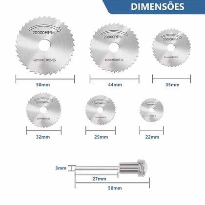 Kit Mini Disco Serra Circular Micro Retifica Universal Furadeira ...