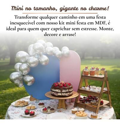 Imagem de Kit Mini Festa Decoração Aniversário Mdf 50cm 4 Peças