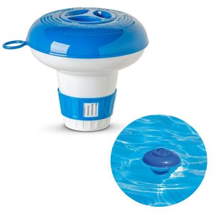 Imagem de Kit Mini Flutuador Clorador + 2 Pastilhas de Cloro 200g para Piscinas