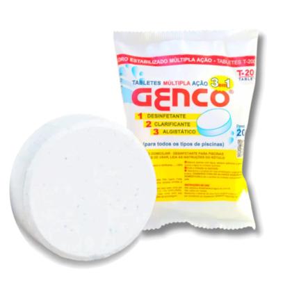 Imagem de Kit Mini Flutuador Clorador + 2 Pastilhas de Cloro 200g para Piscinas