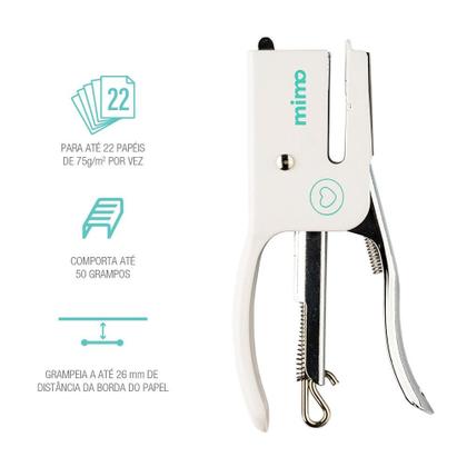 Kit Mini Grampeador Profissional com 1000 Grampos Coloridos - Mimo Imagem de Kit Mini Grampeador Profissional com 1000 Grampos Coloridos - Mimo