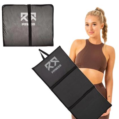 Imagem de Kit Mini Hip Band Forte Faixa Elástica + Par Caneleira Tornozeleira De Peso Profissional + Colchonete Maleta Dobrável D50 De Academia Treino Funcional