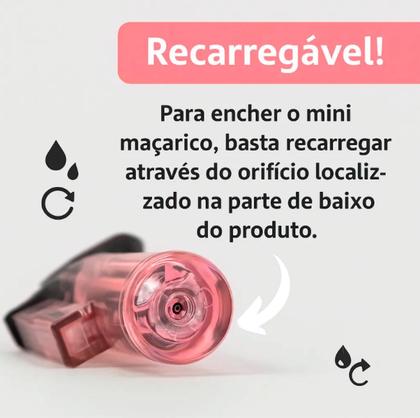 Imagem de Kit Mini Maçarico Portátil a Gás Recarregável BJ8633 BJPOP e Refil Gás Western 300ml