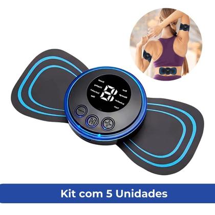 Imagem de Kit Mini Massageador Elétrico Portátil Cervical Recarregável