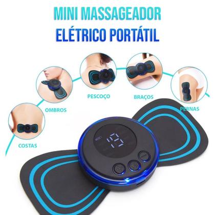 Imagem de Kit Mini Massageador Elétrico Portátil Cervical Recarregável
