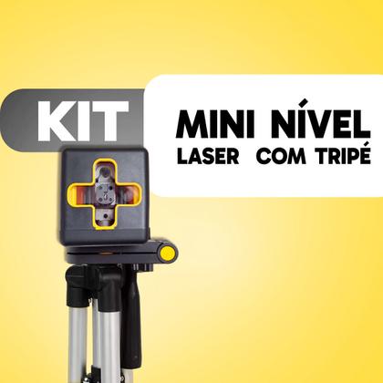 Imagem de Kit Mini Nível Laser 20m com Tripé 2 Linhas e Bateria Recarregável
