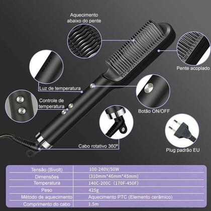 Imagem de Kit Mini Secador De Cabelo Britania 1200w Difusor Chapinha Titanium Pequeno Viagem Dobrável Travel Escova Alisadora Marca Prosper Hq Com Bolsa