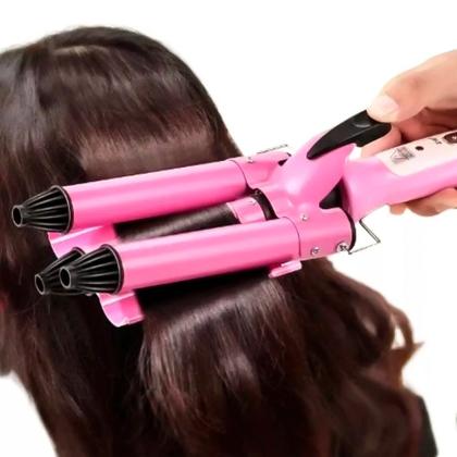 Imagem de Kit Mini Secador De Cabelo Philco 1000w e Chapinha Pequeno Ps12 Com Bolsa Viagem Dobrável Rosa e Modelador Cachos Bivolt