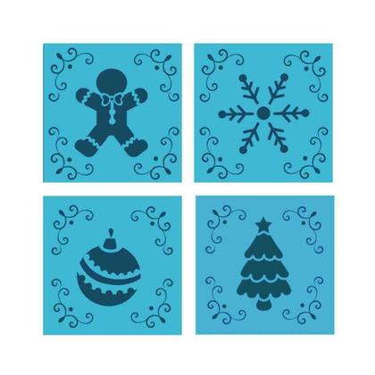 Imagem de Kit Mini Stencils Natal 2 C/4 Bluestar