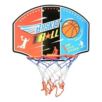 Imagem de Kit Mini Tabela Basquete Cesta Bola E Bomba Nba Parede Brinquedo Infantil