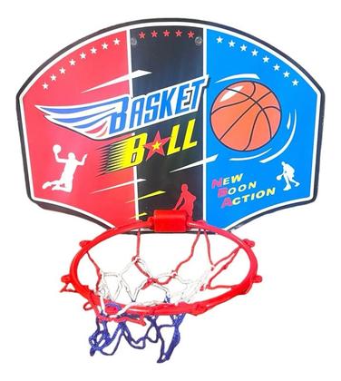 Imagem de Kit Mini Tabela Basquete Cesta Bola E Bomba Nba Parede Brinquedo Infantil