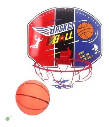 Imagem de Kit mini tabela basquete cesta com bola nba para parede brin