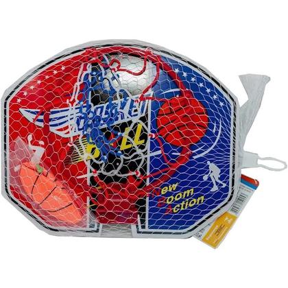 Imagem de Kit mini tabela basquete cesta com bola nba para parede brin