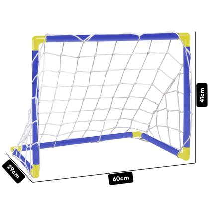 Imagem de Kit Mini Trave de Futebol Infantil Golzinho Gol com Bola e Bomba Brinquedo Jogo Chute a Gol