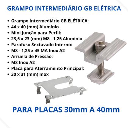 Imagem de Kit Mini Trilho 260mm Para 02 Placas completo com conectores