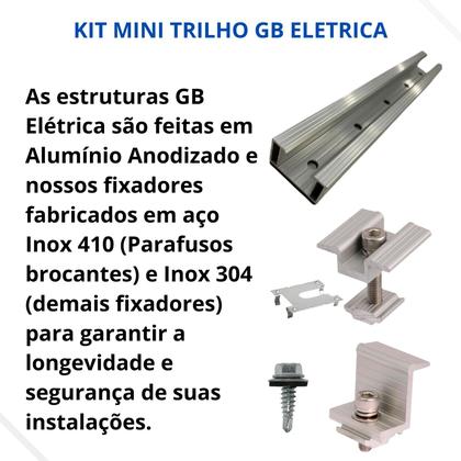 Imagem de Kit Mini Trilho 260mm Para 02 Placas completo com conectores