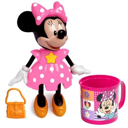 Imagem de Kit Minnie Boneca fala em Português Elka e Caneca Giratória