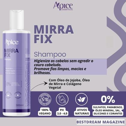 Imagem de Kit Mirrafix Apice Shampoo + Condicionador + Mascara Acidificante Hidratante Capilar Vegano 300g