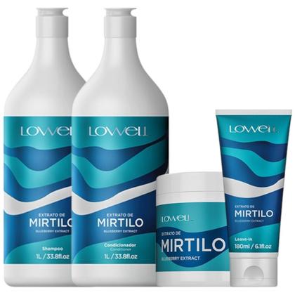 Imagem de Kit Mirtilo Completo 1 Sh 1 Cd 1L 1 Máscara 450g 1 Leave In 200ml Lowell