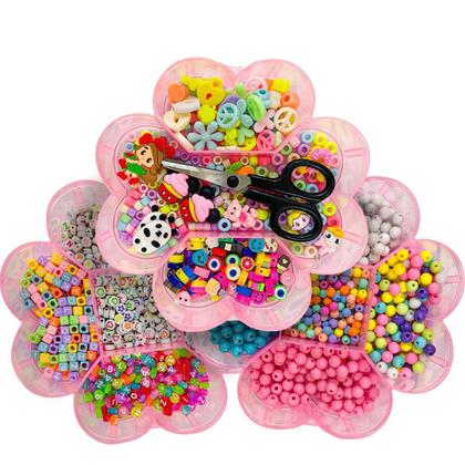 Imagem de Kit Missanga Completo Maleta 3 Andares com Perolas Coloridas Miçangas de Letra Fazer Pulseiras Tiara