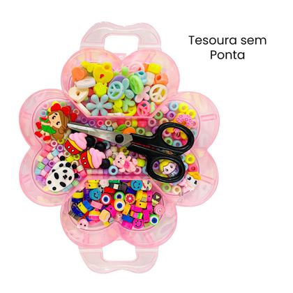 Imagem de Kit Missanga Completo Maleta 3 Andares com Perolas Coloridas Miçangas de Letra Fazer Pulseiras Tiara