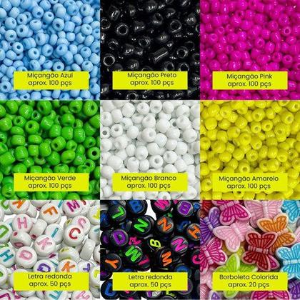 Imagem de Kit Missanga Infantil Completo com Letra Aplique Emborrachado Entremeio Para Pulseiras Colar 2600pçs