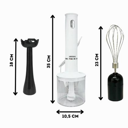 Imagem de Kit Mixer, Processador e Batedor 3 em 1 127V 220V com Copo 700ml e Acessórios  Compacto, Prático e Versátil para Cozinha Sortido Preto ou Branco
