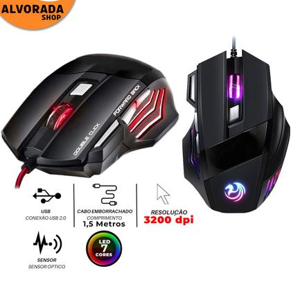 Imagem de Kit Mobilador Gamer HUB 3.0 4 Portas + Mouse Led 3200 dpi + Pad Speed Teclado Multimídia
