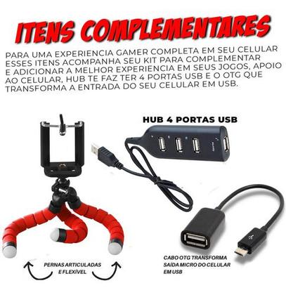 Imagem de Kit Mobilador Gamer Jogar Ff No Celular Com Teclado e Mouse Jogue Igual Sense TOP