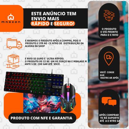 Imagem de Kit Mobilador Gamer Led Teclado Rgb + Mouse 1600dpi + Pad Speed Estampado e Tripé