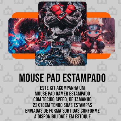 Imagem de Kit Mobilador Gamer Led Teclado Rgb + Mouse 1600dpi + Pad Speed Estampado e Tripé