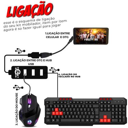 Imagem de Kit Mobilador Teclado Multimídia Mouse Led 7 Cores 3200Dpi + Pad Speed