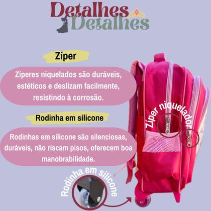 Imagem de Kit Mochila 3D Escola Infantil Com Rodinhas Lancheira Estojo