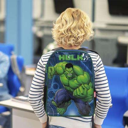 Imagem de Kit Mochila Bolsa Escolar Hulk Costas Reforçada Com Estojo