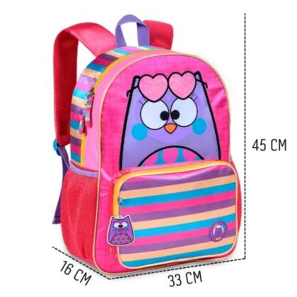Imagem de Kit Mochila Bubu Escolar Costa Corujinha Infantil Com Estojo