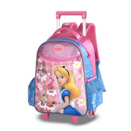 Imagem de Kit Mochila C/ Rodinhas Alice no País das Maravilhas C/ Lancheira Térmica E Estojo Infantil - Clio